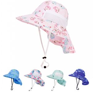 Designer Bucket Hat Windy Caps Barn Tryckt Animal Wide Brim Sun Hat Summer Breatable Beach Nödvändighet Djurmönster