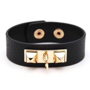 Punk with Phivets Wide Swelet for Women Cuff Leather Rock Gothic Rock Jewelry