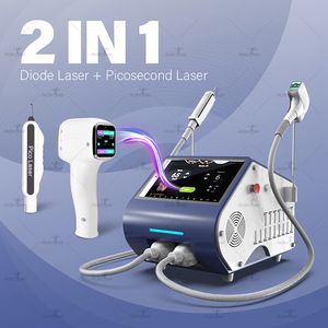 PerfectLaser 2 i 1 picosekund laser 808nm diodlasmaskin tatuering avlägsnande av hårborttagning 2 års garanti personlig vård applikation