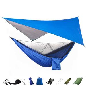 Hammocks Camping Hanger Mosquito Nets e tiras de árvore de capa de nylon portátil para caminhada H240530 9qmn