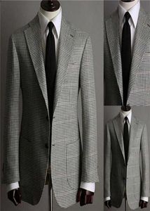 Men039s Suit Blazers Fashion Houndshooth Wedding Youxedos Uomo Giacca su misura Glen Plaid a due pulsanti Blazer lapel a picco Busi8857601253