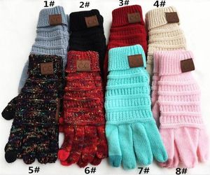 CC Knitting Touch SN Glove Capacitive Gloves CC Kvinnor Vinter Varma ullhandskar Antiskid stickade Tellefingers Glove Christmas Gif9020829