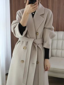 Miscele la lana femminile miscela capri per donne coreana Versione di mezza lunghezza cappotto elegante aderente lungo lana versatile elegante 231114