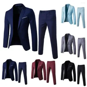 Blazers Men's Suits: Korean Style Blazers and Pant Sets for Formal Business Weddings