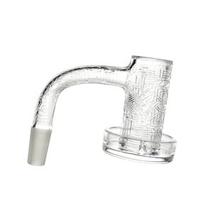 10mm 14mm Charmer Banger Nail with Fully Weld Beveled Top 3D Lucky Patterns Domeless Smoking Quartz Nails for Water Bong