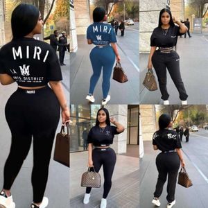 3xl 4xl Designer Womens Tracksuits Summer Outfit Sports Sports T-shirt a maniche corte T-shirt a due pezzi tubi da jogging