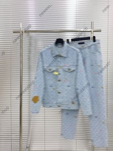 Män designer kappjacka Craggy Colorful Letter Brodery Jacquard tyg denim sätter 1854 långärmad denims rockar 2xl xxl