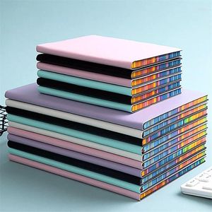 Design Notebook Rainbow Color Edge Writing Paper Planner 124 Pages Sheepskin Pattern Diary Journal Stationey Wholesale Sketchbook
