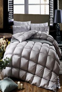 100Goose Down Gray Grey Consold Bedding Conjunto Rei Queen Size Quilt Setting Duvet Duvet Trono Blanket Edredon Colcha LJ9935610