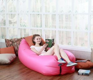 26070cm Fast Inflatable Camping Sofa banana Sleeping Bag Hangout Nylon lazy lay laybag Air Bed chair Couch Lounger Saco de dormir3818464