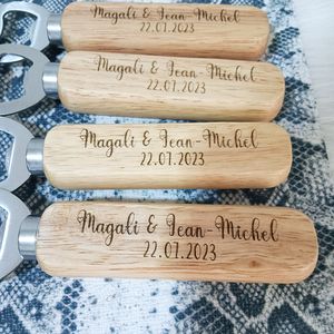 Custom Wooden Bottle Opener for Godfather Wedding Party, Engraved Personalized Logo Gifts