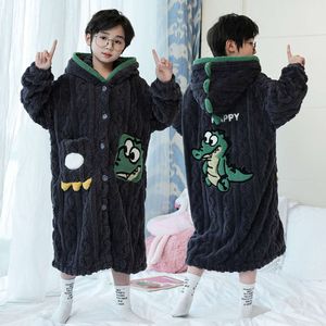 Roupas de banho de inverno para garotos grandes vestes para crianças garotas flanela espessa roubo de banho quente meninos de roupas caseiras pijamas L2405