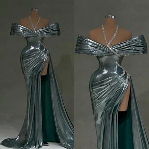 Stylowe sukienki wieczorowe suknie balowe Calter Crystal Custom wykonane rozdzielenie wysoko od rozdzielenia ramion pojemnik na imprezę