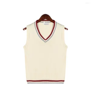 Men's Vests Knitwear Fashion Winter V-Neck Sleeveless Vest Sweater School Uniform Casual Knitting Tank Tops