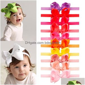 Headbands 20Pcs/Lot Hair Accessories Baby Diy Ribbon Bow Elastic Bands For Girls Kid Headwear Head Band Drop Delivery Jewelry Hairjew Dhiml