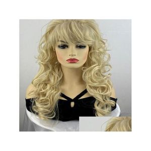 Cosplay Perücken lange lockige blonde synthetische Haare Frauen natürliche Party -Drop -Lieferprodukte Dhjnf