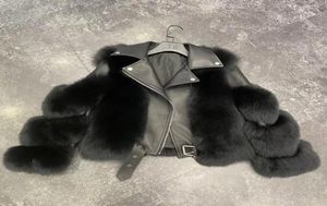 Märke 2020 Luxury Real Fur Coat Winter Jacket Women Natural Pur äkta läder lokomotiv yttre streetwear tjock varm3029412