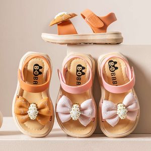 Sandalias Summer Girls Sweet Bowknot Anti Slip Soft Bottom Kids Allmatch Toddler Baby Shoe