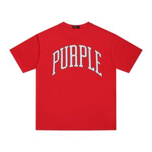 Herren-T-Shirts 2024 Frühlings-/Sommer Neuer roter Buchstaben Purple Marke Print Basic Herren und Womens Plus Size Kurzärmelte T-Shirt EE J240530