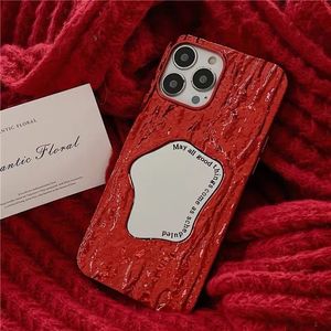 Cute Candy color Mirror 3D Rock Pattern Phone Case For iPhone 15 14 13 12 11 Pro Max Soft Shockproof Back Cover 1pc