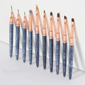 1pc Brush de unhas de mármore para manicure acrílico UV Extensão de Gel Pintura de caneta Desenho de Aplicação de Aplicação de Arte Ferramentas