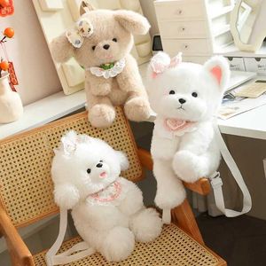 Plush Backpacks 38cm Cavai Dog Backpack Plush Toy Filling Soft and Cute Dog Pillow Doll Sticker Toy Birthday Christmas Gift Home Decoration S245305