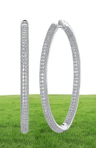 Toppkvalitet 4 cm diameter stor båge örhängen vita smycken klassiska smycken snabba kvinnor stora cirkel örhänge y190627033177963