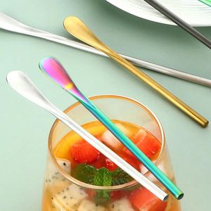 Spoons Long Handle Stirring Rod Spoon 304 Stainless Steel Coffee Creative Ice Cream Honey Scoop Cocktail Stick