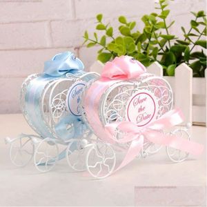 Gift Wrap 30st Creative European Style Tinplate Heart Shaped Candy Box Flower Car Romantic Wedding Supplies 3 Colors Drop Delivery Ho Dheal