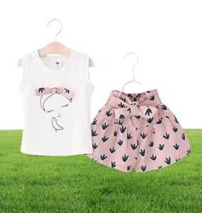 Set di abbigliamento per ragazze Summer Bambini vestiti maniche senza maniche pantaloncini 2 pezzi per bambini abbigliamento set da bambina outfits4273669