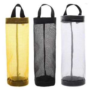 Storage Bags Mesh Garbage Bag Holder Dispensers Folding Hanging Recycling Grocery Pocket Containers For Home And Chicken