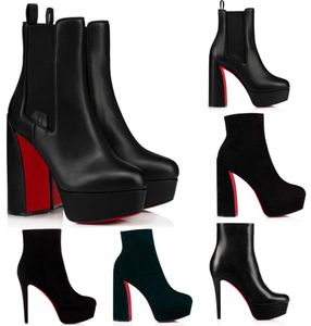 Luksusowe designerskie kobiety buty kostki er pięta platforma pompki podeszwy buty bianca booty movidastic but skrót czarnych cielęcych cielęc