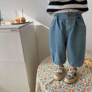 Spring Autumn Baby Boys Girls Jeans Pants Kids Cotton Casual Children Fashion Trousers Denim Toddler Clothes L2405