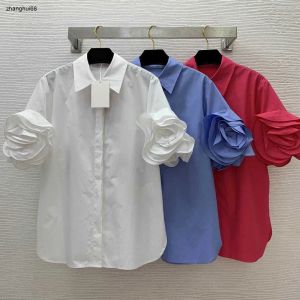 Shirts Women's Designer Shirt: Floral Cuffs, Lapel Neck, Mid Sleeve, 2024 Fashion