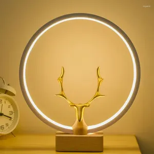 Table Lamps Intelligent Magnetic Balance Light Creative Living Room Bedroom LED Night Lamp Solid Wood