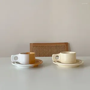 Muggar koreanska ins små färsk kaffekopp franska retro keramiska hantverk mugg modern hem dekoration skrivbord vatten