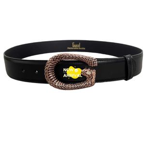 Gueei High End Top Luxury Designer Belts For Black Snake Belt Belt Male Original med 1: 1 Real Logo and Box