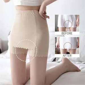 Women's Panties Women Ice Silk High Waist Safety Shorts Female Double Layer Under The Skirt Boxer Pants Woman Solid Color Summer