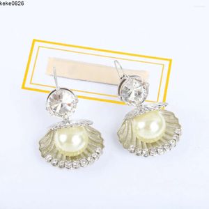 Stud Earrings Brand Vintage Shell Pearl For Women Fashion Luxury Jewelry Korea Designer Eardrop Lady Party Earring