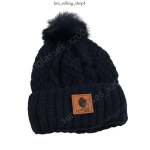 carhartte beanie hatt designer original kvalitet höst och vinter ny ull boll stickning hatt plysch förtjockad stekt deg vänd hatt mäns och kvinnors fasta färg 53b