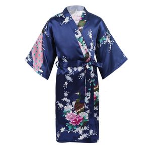 Crianças cetim floral quimono manto flor meninas de casamento damas de noiva para crianças camisola infantil festa de aniversário spa Bathrobe L2405