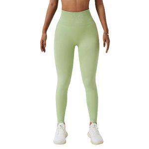 Joga płynna kobiety dopasowująca wysokie ciasne spodnie sportowe brzoskwiniowe Porty fitteds Porty fitness