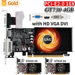 GT730 4GB DDR3グラフィックカードHDM VGA DVIポートPCIE20 16XコンピュータービデオGT610 12GB OfficeHome 240527