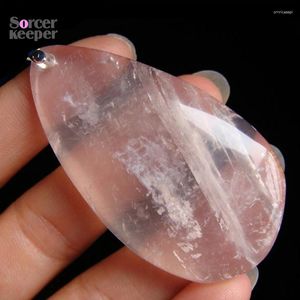 Pendant Necklaces Real Natural Rose Quartz Crystal Stone Pendulum Spiritual Meditation Chakra Healing Reiki Beads For Jewelry Making 456