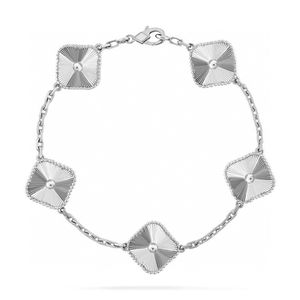 5 Flor de motivos 4 Designer de pulseira de trevo de quatro folhas para mulheres AGATE Mãe de pérolas Bracelets de cristal de cristal inicial Diamante de ouro