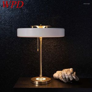 Lampy stołowe WPD Nowoczesna lampa LED Vintage Kreatywne Proste białe łóżko Beznogie światło do domu Wystrój sypialni