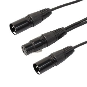 Ny 3PIN XLR 1 Hane till 2 kvinnlig ljudförlängningskabel Mikrofon Y Ljuddelningssladdning för mixermikrofonhögtalare