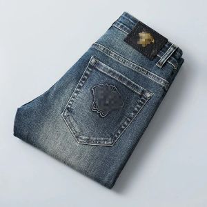 Mens Jeans Designer Mens loose jean pants business casual long medusa gold-plated button man sweatpants baggy jeans for men