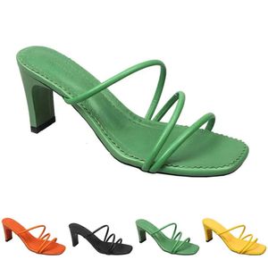 Women Heels Fashion Sandals High Slippers Shoes Gai Triple White Black Red Yellow Green Ed9