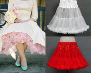 Warzane halki kolorowe niestandardowe wykonanie dowolnej kolory Underskirt 1950s Petticoat vintage tiulowa spódnica na suknie ślubne sukienki formalne 9619111